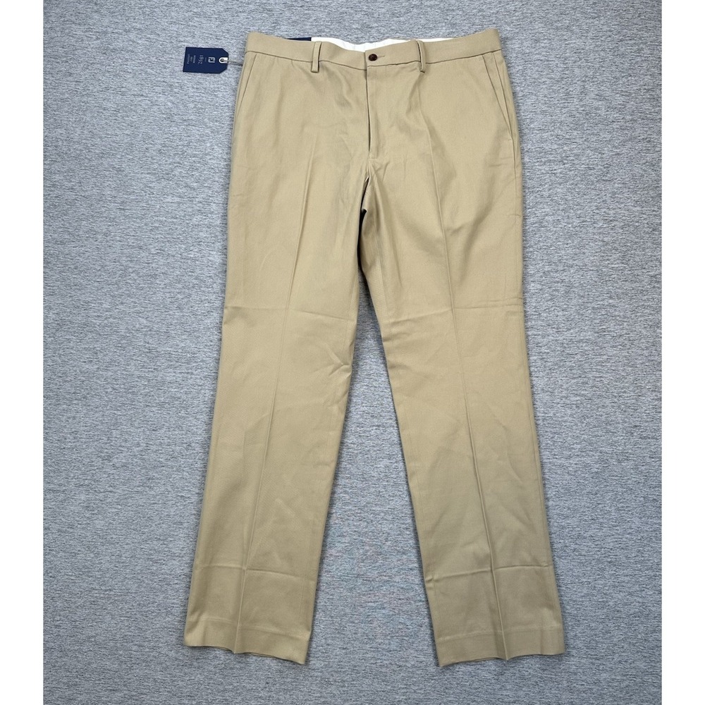 FJ FootJoy Pants Mens 36x32 Khaki Sueded Cotton Twill Golf Trouser Chino 1857